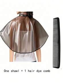 82*67cm Professional Hair Dyeing & Perming Waterproof & Oil-Proof Shawl, Hair Styling Tool - Light Grey - View 4