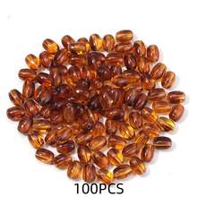 10-100 piezas/paquete Cuentas de ámbar acrílicas asimétricas, cuentas espaciadoras de formas múltiples, cuentas de joyería de moda casual para otoño/invierno en color marrón, cuentas sueltas para manualidades, pulseras, collares, joyería, decoración, colgantes, al por mayor - forma irregular de color ámbar - Ver 23