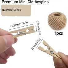 50/100 piezas Clips y cuerda de yute en combinación, adecuado como regalo para amigos y familiares - Multicolor - Ver 5