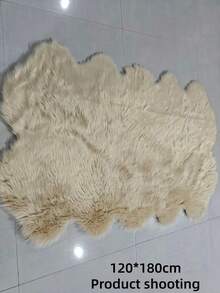 1pc Luxury Light Gray/Coffee Long Plush Area Rug, Nordic Style Long Shaggy Floor Mat, Asymmetrical Size With 1-5cm Cutting Error, Bedroom Bedside Rug, Christmas Gift, Window Sill Blanket & Sofa Cushion, Soft Decorative Carpet, Bedroom Decor, Small Rug, Carpet, Home Decor, Living Room Rug, Living Room Small Rug, Bedroom Rug, Living Room Home Decor, Outdoor Rug, Washable Rug, Thick/Plush Rug, Furry Rug, Autumn/Winter Rug Kitchen Rug - Khaki - View 8