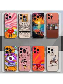 Singer B-Bad B-Bunny Phone Case For 12 11 13 14 15 16 Max Pro Plus Black Soft Silicone Cover, Compatible With  17 Pro Case,  17 Pro Max Case,  17 Case,  16 Pro Case. - Z6 - Xem 3