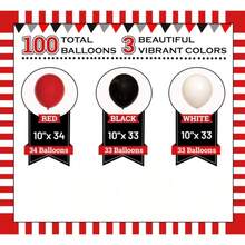 100 Red Black And White Balloons - Assorted Red And Black Balloons Party Decorations Supplies Pack For Deadpool Birthday, Lumberjack  Shower, Graduation, Poker, Pirate, Ladybug, Race Car - Trending, Best Seller, New Arrival, Party Supplies, Elegant Decor, Party Decoration, Wedding & Birthday - 彩色 - 查看 2