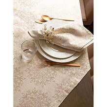 DII - Mesa de Comedor de Lino metálico Brillante, Juego de servilletas, 20 x 20 Pulgadas, Copos de Nieve Jacquard, 6 Piezas(Copos de nieve Jacquard Servilleta) - Multicolor - Ver 7
