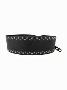 New European & American Handmade Rivet & Eyelet Mix Wide Waist Belt, Holiday Party & Street Style, Hot Selling Cross-Border Item - Multicolor - View 3