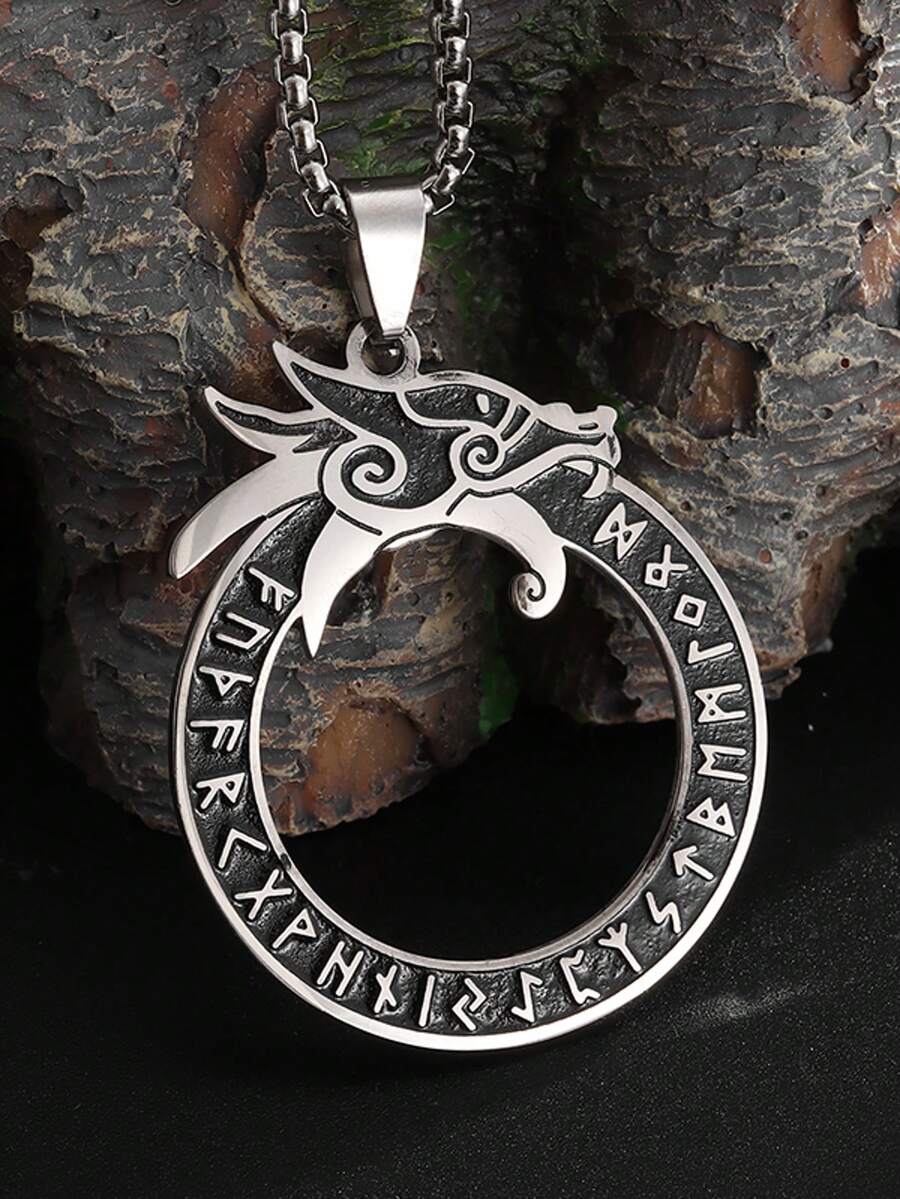 1 chiếc mặt dây chuyền hình hoa cúc giọt nước phong cách retro punk đính đá Cubic Zirconia, dây chuyền hợp kim, phụ kiện thường ngày cho nam giới và công sở. - Dây chuyền hoa cúc đính đá giọt nước - Xem 1