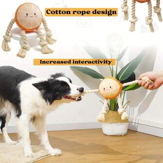 Plyschhunddocka med rep, interaktiv pipande docka för utomhussällskap, dragkamp