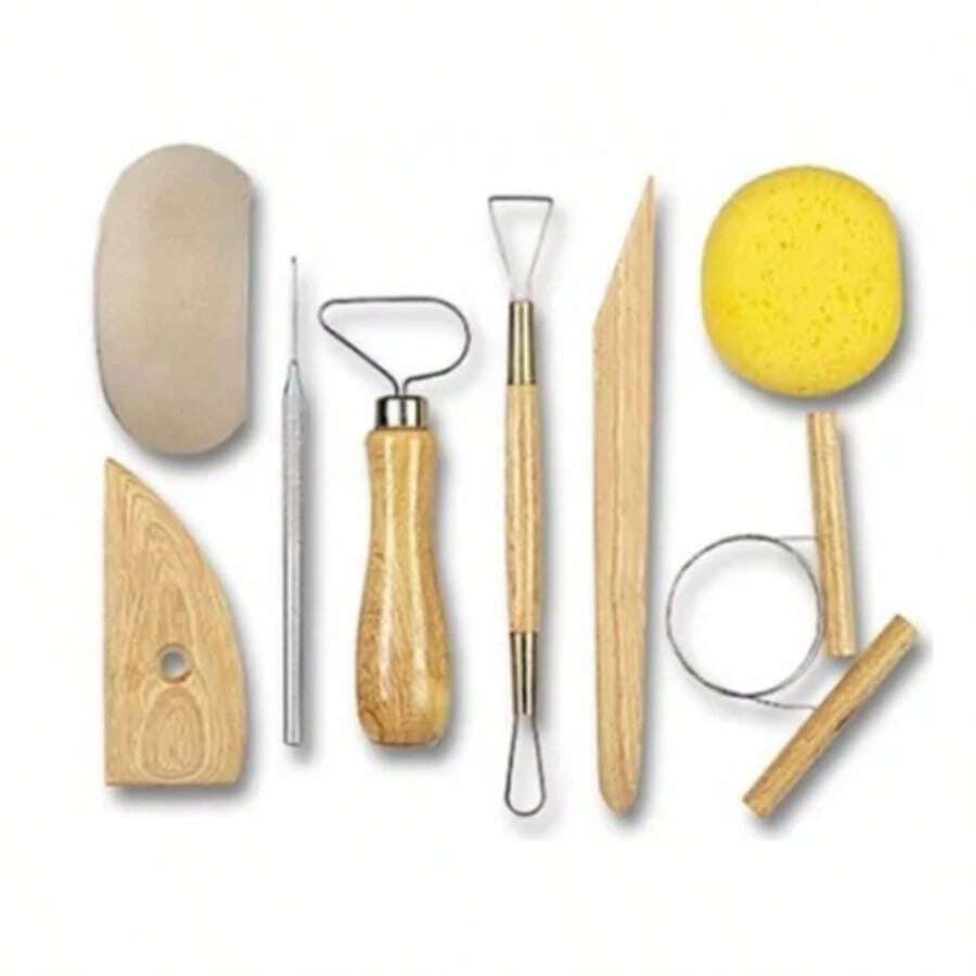 Kit 8 Ferramenta Escultura Modelagem Argila Massa Cerâmica