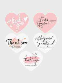 50pcs New Elegant Heart Thank You Labels -"Thank You For Supporting My Small Business" Thank You Cards - Arts & Crafts Supplies ﻿ - Many - View 10