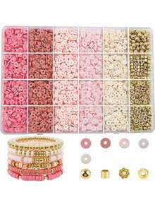 1 Set/3720 Stück 24-Fach Soft Clay Perlenset 6mm Polymer Clay Scheiben DIY Zubehör für handgemachte Armbänder, Halsketten und Schmuckhandwerks-Projekte, ideal für Schmuckherstellung und kreatives DIY Basteln - Verschiedenfarbig - Übersicht 19