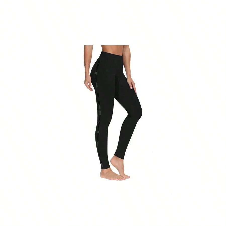 Leggings con estampado de rayas para mujer, pantalones de yoga de cintura alta, informales, suaves, cmodos, para entrenamiento, atlticos, correr, gimnasio, casual, pantalones ajustados, a02 negro, - inicial - Ver 1