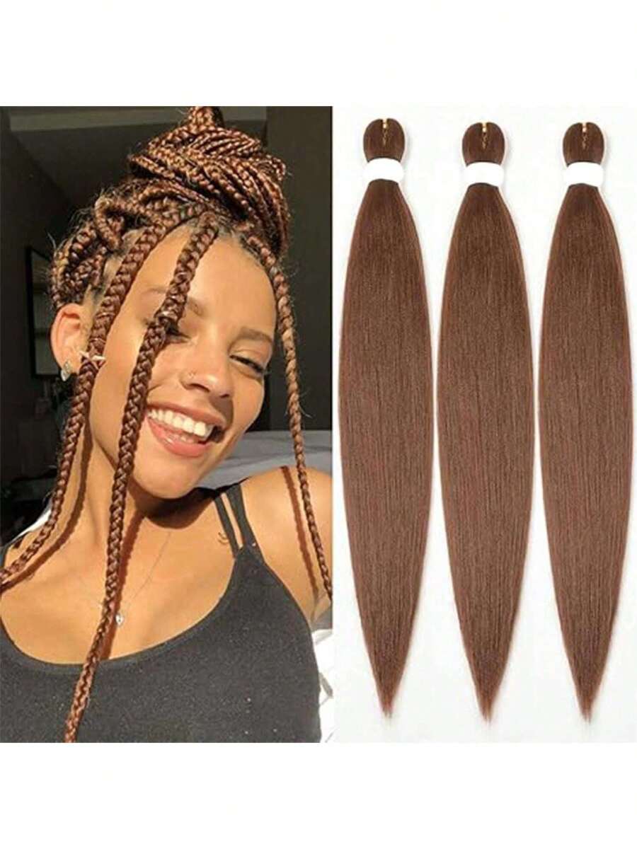 26英寸编发（613# / 27# / 30#）预拉伸编发，适用于专业编发接发，低温丝滑Yaki纹理卡尼卡隆合成发（三件套） - 彩色 - 查看 1