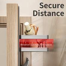 门挂式储物架，壁挂式收纳架，门钩——无需钻孔，安装简便。黑色或灰色可选。适用于卧室、宿舍等场所。非常适合存放物品和悬挂外套。是绝佳的圣诞礼物、理想礼品或赠品。空间利用率极高的实用好帮手。 - 彩色 - 查看 8