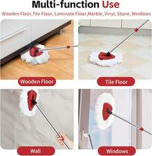 Spin Mop Mop Compatible With O Cedar 1 System, 2 Microfiber Mop Heads Replacements, 58 Mop Replace Handle, 1 Scrub Brush Attachment And 1 Mop Base Ocedar EasyWring Spin Mop - L-5 - Xem 10