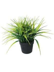 20厘米仿真百合草植物，黑色园艺花盆，户外仿真盆栽装饰，室内家居装饰，桌面摆件，摄影道具 - 綠色 - 查看 5