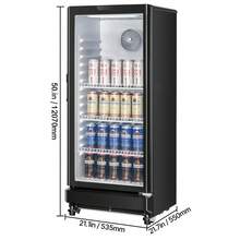 Refrigerador comercial con puerta de vidrio de 5,7 pies cúbicos y refrigerador para bebidas - 5,7 pies - Ver 10