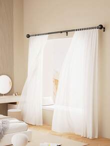 1pc Black/White/Gold Stainless Steel Shower Curtain Rod, Curtain Rod, Roman Rod, Sunshade Curtain Rod, Suitable For Bathroom Shower Curtains, Bedroom And Living Room Windows. - Multicolor - View 9