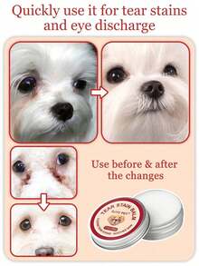 1盎司 GJYC 宠物防泪渍去除膏，配专业刷子，犬猫眼部护理，天然防泪配方，温和清洁，有效且不刺激。 - 紅白色 - 查看 7