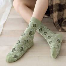 - Calcetines de lavanda de estilo argyle: elegantes volantes y detalles de joyas para el estilo otoal - 25 pares - Ver 3