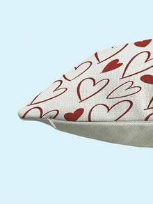 2Pcs Valentine's Day Geometric Check Striped Heart Pattern Pillowcase, Farmhouse Pillowcase, Holiday Party Decoration Home Sofa Living Room Bedroom Bed Sofa Chair Cushion Cover (Unfilled) - Red and White - View 6