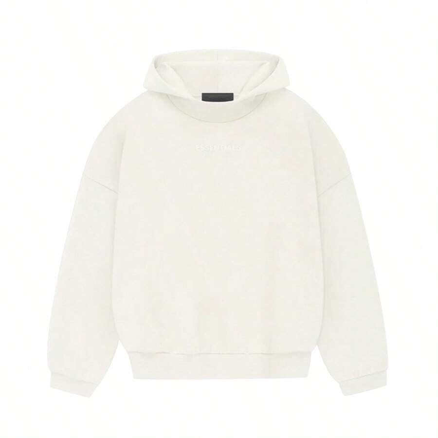 ESSENTIALS Fear Of God Hoodie Unisex Pullover Hoodie, Men&Women Oversized Fit, Relaxed, Comfortable Fit Through The Body, Streetwear Styling With Function Pockets Embrace A Modern, Color: Light Grey Heather, Black, Charcoal, Apricot, White - 白色 - 查看 1