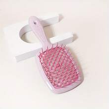 Premium Hair Comb - 1 Piece, Suitable For All Hair Types, Dual-Use For Dry And Wet, Durable PP Bristles And ABS Handle - 紫色 - 小麥色格子梳 - 查看 1