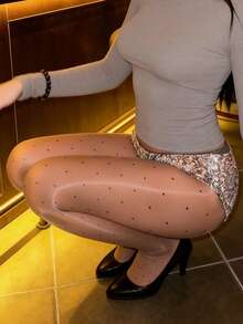 大码女士亮面透明丝袜 | 光滑闪亮，打造精致造型，情人节礼物 - 彩色 - 查看 14