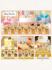 Mini Hexagonal Glass Honey Jars With Lids, 24pcs - Transparent - View 5