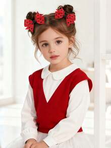 8 szt./zestaw gumek do włosów z kokardką w kształcie biedronki dla dziewczynek, kokardy z grosgrainu w kształcie jaskółczego ogona, ozdobna opaska na głowę z biedronką, urocze akcesoria do włosów dla dziewczynek, nastolatki, prezenty na lato, codziennie