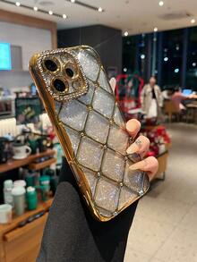 1个镶钻菱形6D电镀TPU手机壳，兼容 17/16/11 Pro/11 Pro Max/12/12 Pro/12 Pro Max/13/13 Pro/13 Pro Max/14/14 Pro/16 Plus/14 Pro Max/15/15 Pro/15 Plus/15 Pro Max，保护套 - 彩色 - 查看 4