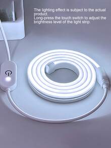 1m/2m/3m/4m/5m LED 触摸激活霓虹灯带，USB 可调光柔性灯带，适用于装饰、直播、化妆镜和浴室 - 白色 - 查看 4