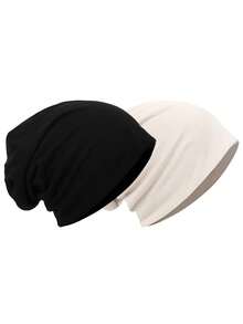 2顶/4顶女士纯色百搭休闲针织帽，时尚双层无檐帽 - 帽子 - 查看 12