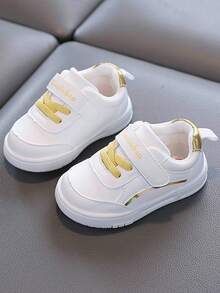 1 Pair Spring/Autumn Outdoor Sports Shoes For Toddlers Aged 0-4 Years, Low-Top, Non-Slip, Waterproof, Hook And Loop Design For Easy Wear And Comfort, Baby Casual Shoes - Gold - View 9