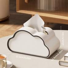 Luxury Cloud-Shaped Tissue Box, High-End Decorative Facial Tissue Holder For Living Room, Tabletop - White - View 6
