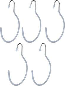 5 Piezas Organizador Colgante para Sombrero, Anillos para Cinturón, Anillo para Cinturón, Ganchos para Armario de Salón de Belleza SPA para Albornoz, Bufanda, Cinturón, Ganchos para Colgar(gris) - Blanco - Ver 7