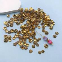 100pcs/Pack Vintage Mixed Style Hollow Flower End Cap Spacer Beads For DIY Bracelet Earring Necklace Jewelry Making - Multicolor - View 6