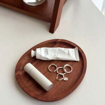 1pc Luxury Retro Walnut Wood Jewelry Tray, Earring & Stud Display Stand, Storage Organizer