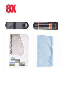 1pc Universal 8X/12X/20X Telephoto Lens Attachment, Clip-On Zoom Lens For Smartphones And Tablets, High Definition Photography Zoom Lens