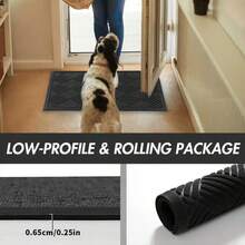 Indoor/Outdoor Rubber Entryway Doormat - Durable, Easy-Care, Non-Slip, Polyester, Hand-Washable Carpet - Ideal For Porch, Patio, Kitchen, Bathroom - Modern, Simple Design In Multiple Sizes