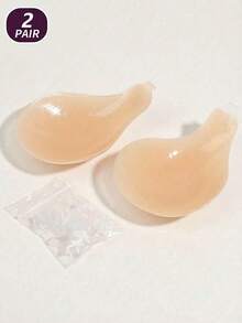 Adhesive Lift-Up Bra, Invisible Non-Slip Reusable Sticky Bra, Suitable For Small Bust, Backless Strapless Bra, Suitable For Dresses, Swimwear, Bikinis - Apricot - View 6