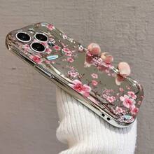 17 Pro Max/16 Pro/15 Plus/14/13/12/11対応 梅の花柄 電鋳防摔ケース スタイリッシュなデザイン 衝撃吸収 保護機能付き スマホケース 高級感ある外観 携帯電話カバー 携帯保護アクセサリー for  17promax, - シルバー - チェックする 8
