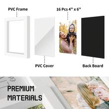 Jerry & Maggie 16 - Opening Wall Collage Frame, Modern & Rustic Picture Frame Set For Living Room Bedroom Cuadros Frame Fits 4x6 Photos Housewarming Gift Wall Decor - 白色 - 查看 7