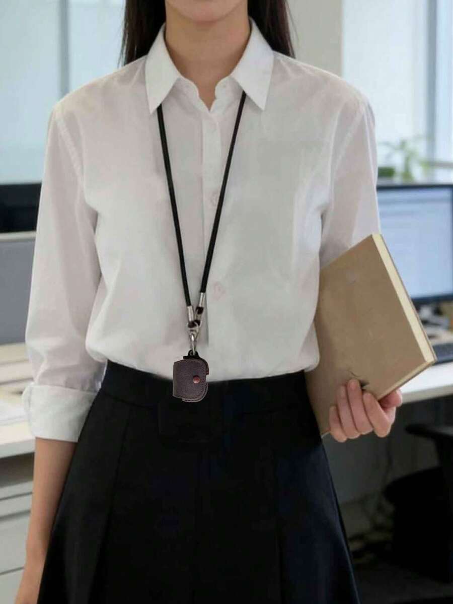 1pc Vintage Brown Leather Headphone Case With Black Crossbody Strap, Compatible With AirPods Pro, 1/2, Pro 3