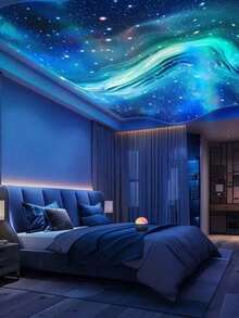 1 pezzo Proiettore di luci del nord a LED con telecomando, con motivi multicolore, proiettore di cielo stellato e galassia, lampada notturna per camera da letto, proiettore di onde, proiettore di stelle, per casa theater, campeggio, decorazione matrimonio, lampada romantica - Luci multicolori - Visualizzare 3