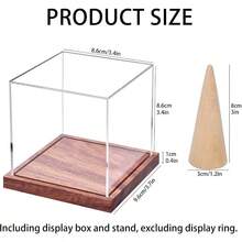 Championship Ring Holder Championship Ring Display Case Clothing Wardrobe Wooden Base Acrylic Stand Showcase Accessories Baseball Softball Tournament Soccer Basketball Sports - Multicolor - Ver 7