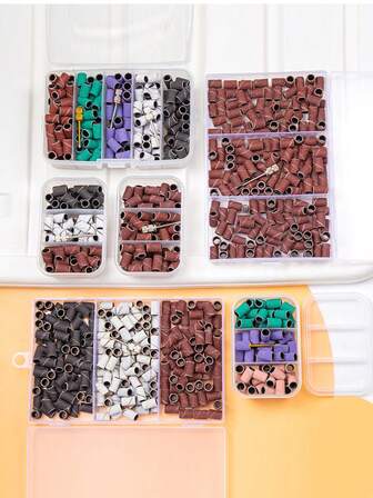 Nail Sanding Band Grinding Ring Set Sanding Cap Bands 180/120/80 Grit Nail Drill Grinding Bit Files Manicure Pedicure Tool