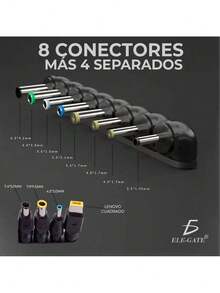 Cargador Universal Voltaje Variable Multilaptops con 12 conectores 12–24v 96w ELE-GATE - Tipo de Enchufe A USA (110-127V) - Ver 6