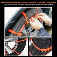 10/20/40pcs/Set Car Tire Anti-Slip Chains, Winter Snow Tire Anti-Skid Belts, Automotive Outdoor Snow Tire Anti-Slip Chains, Emergency Accessories - Orange - View 7