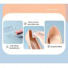 2PCS,Silicone Heel Stickers, Anti-Friction And Anti-Heel Drop Half-Size Heel Pads, Self-Adhesive Summer Non-Slip Shoe Heel Stickers Without Glue - 隨機的 - 查看 2