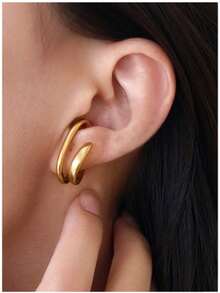 1pc Autumn/Winter New Textured Five Elements Ear Cuff Earring - A - View 13