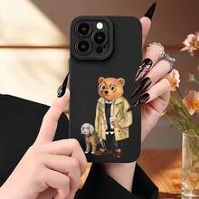 Protege tu Teléfono con una Funda Suave de Teléfono Simple con Patrones de Perro y Oso, Impresión UV, Cubierta Mate de Protección Completa de 360 Grados para Apple  11 12 13 14 15 16 17 Pro Max, el Mejor Regalo de Cumpleaños para Niña o Niño - Negro - Ver 8